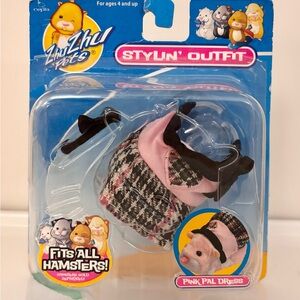 ZhuZhu Hamster Pets Stylin' Outfit Pink Pal Plaid Dress & Hair Bow - No Hamster
